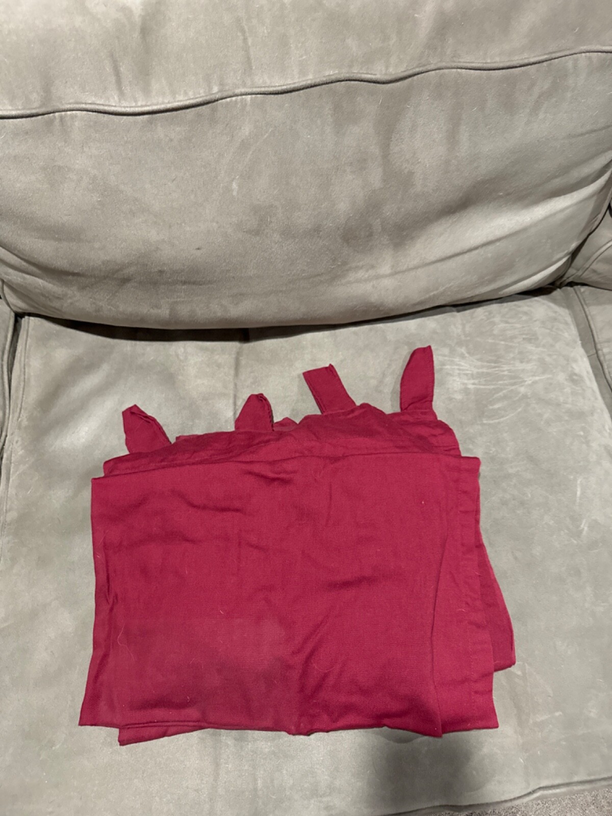 Red Maroon Plain Curtain Drapes