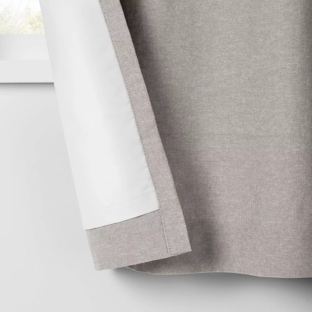 Pillowfort Heather Gray Chambray Cotton Blackout Single Curtain Panel 42″ x 63″