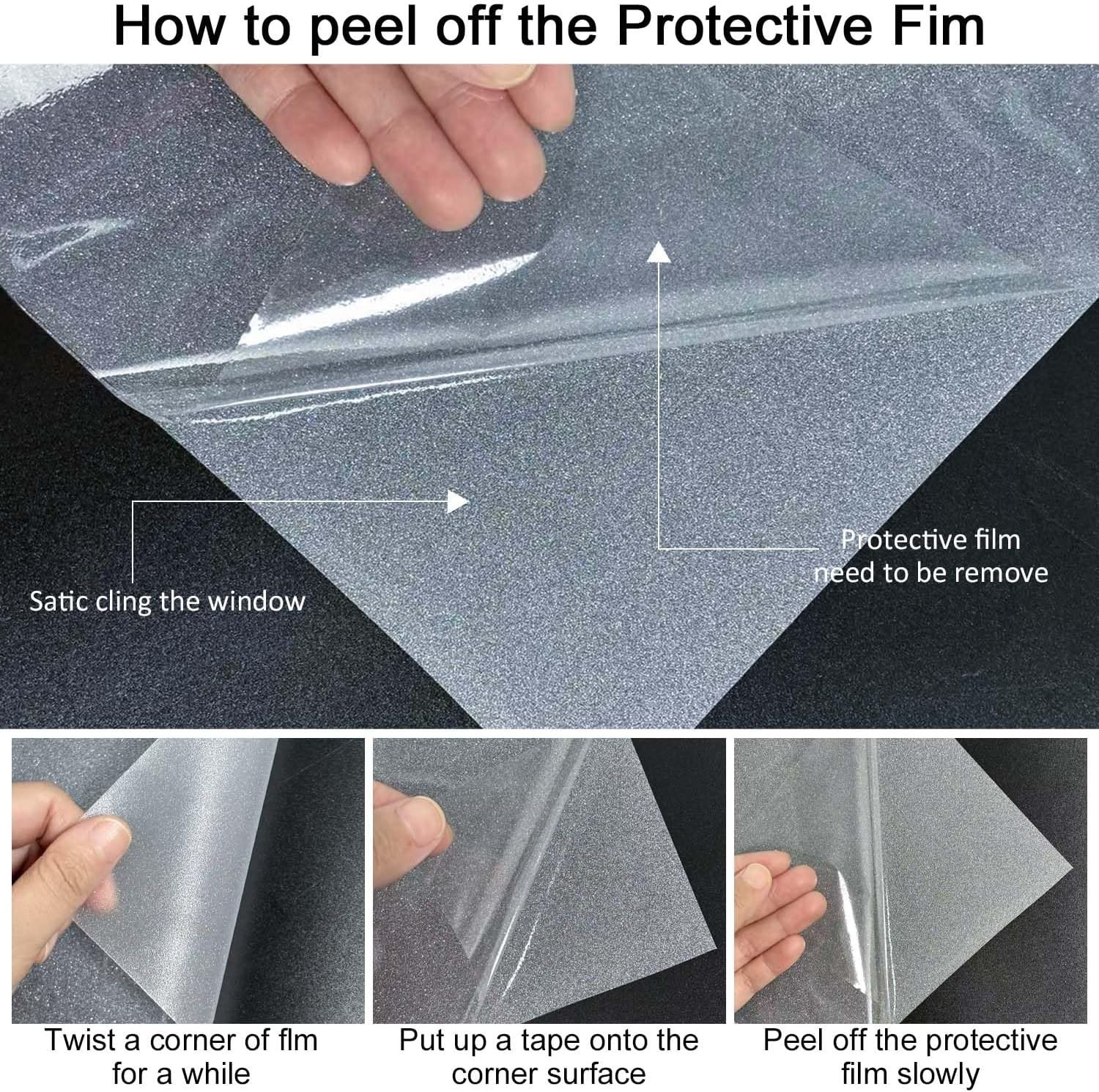 17.5×78.7 Inch Decorative Window Film – Easy Install Privacy Film for Renters