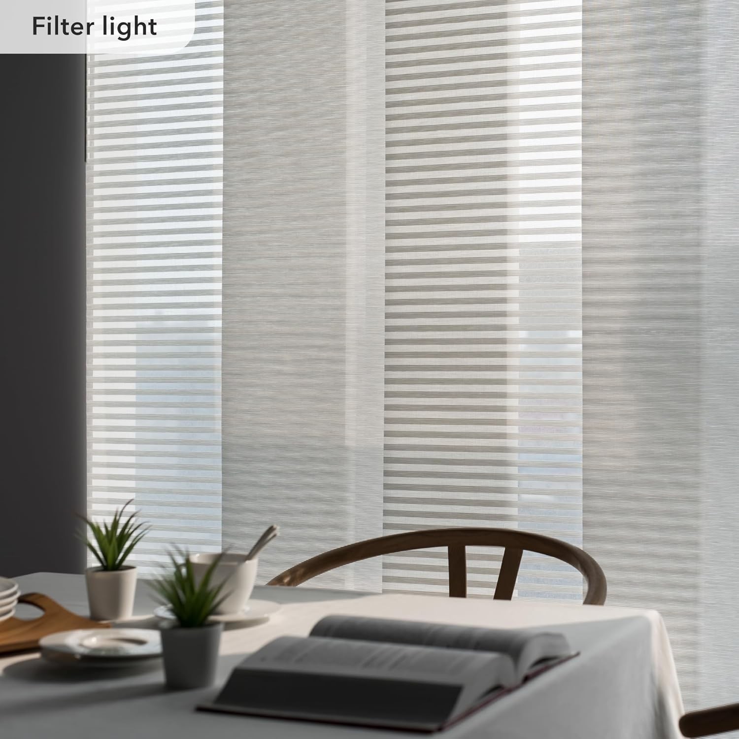 Adjustable Sliding Panel Hanging Room Dividers, Vertical Blind for Windows Do…
