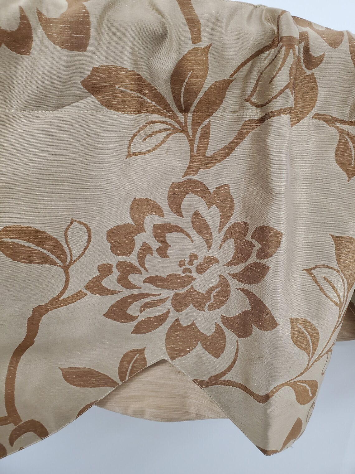 Lurex Custom Lined Valance or Unlined Tiers Jacquard Floral VINTAGE NEW RARE