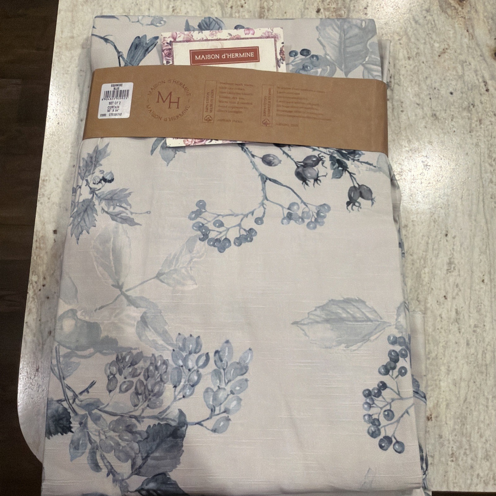 2 pack Maison d’ Hermine 100% Cotton Curtains – 50″x84″equinoxe Blue 2 pack