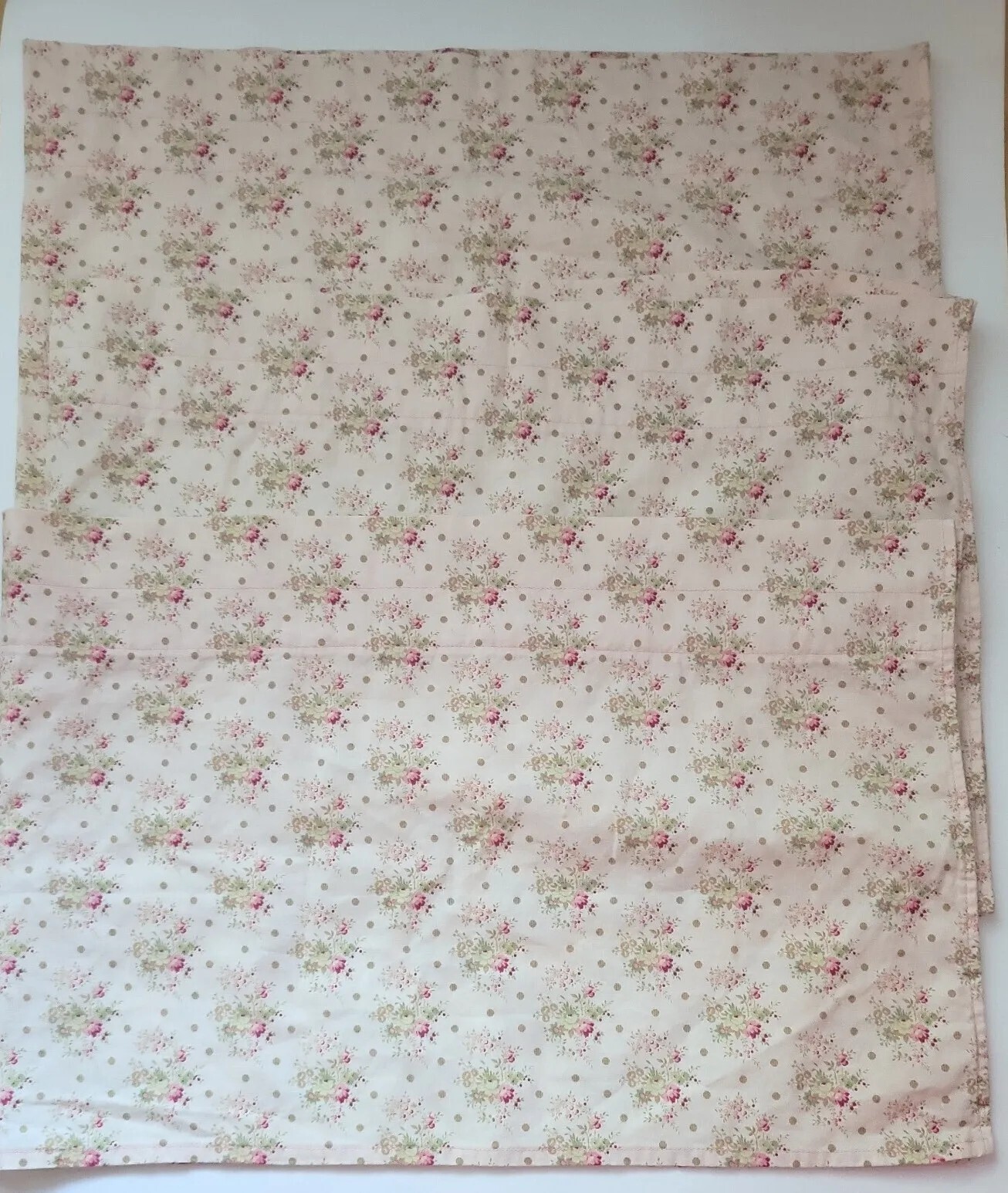 Chic Cream Beige Pink Shabby Floral Window Valence Set of 3 40″x13.5″