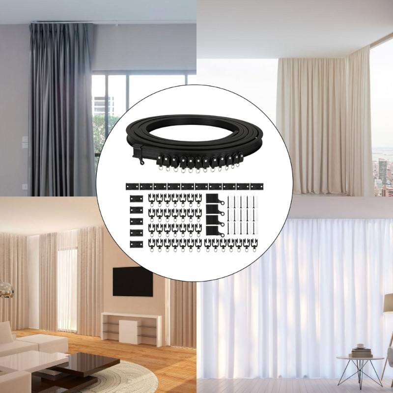 5 Meter Curtain Rails with Rollers for Home Improvement and Space Partitioning
