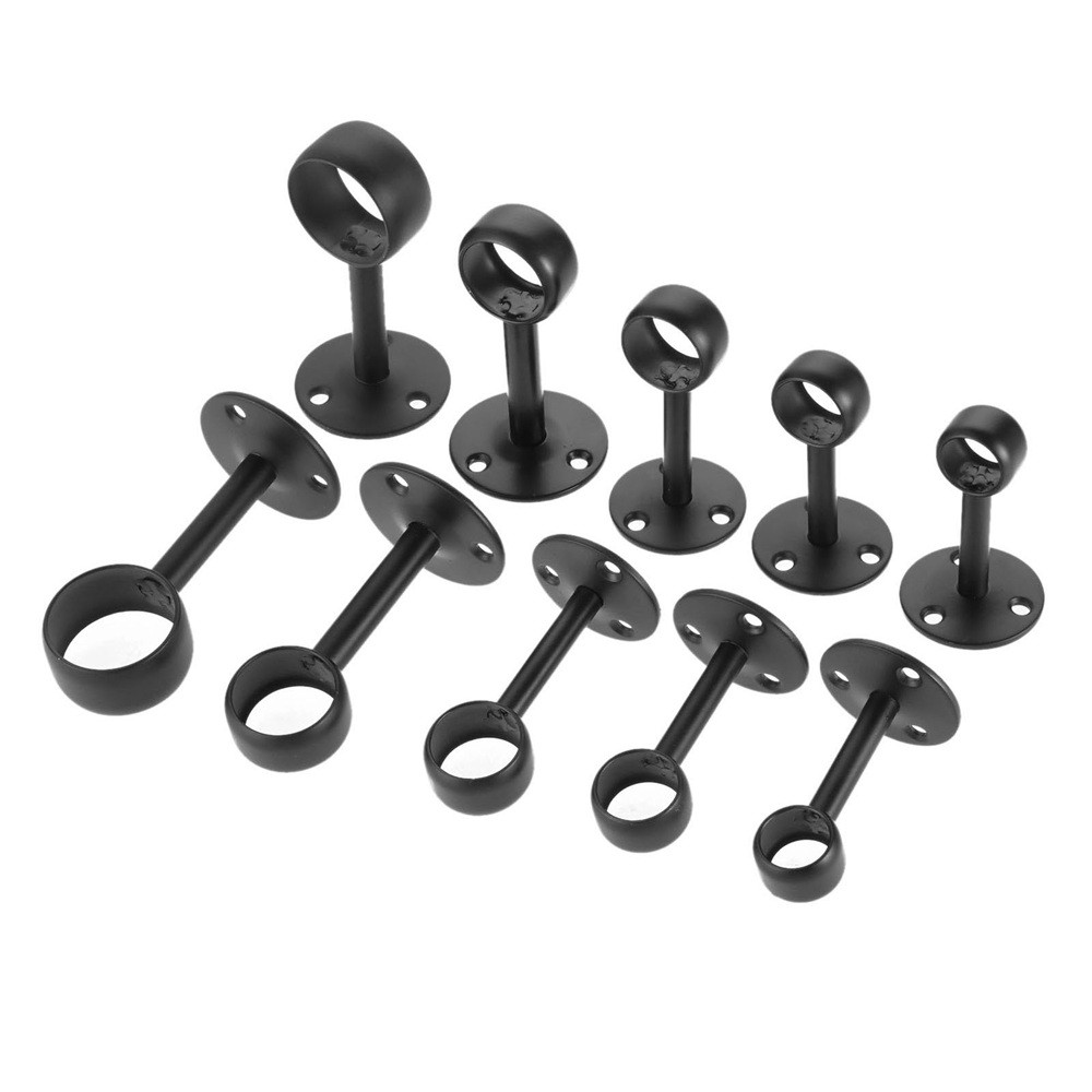 2Pcs Flange Rod Holder Closet Pole Socket Stainless Steel for tube Dia.16mm-32mm