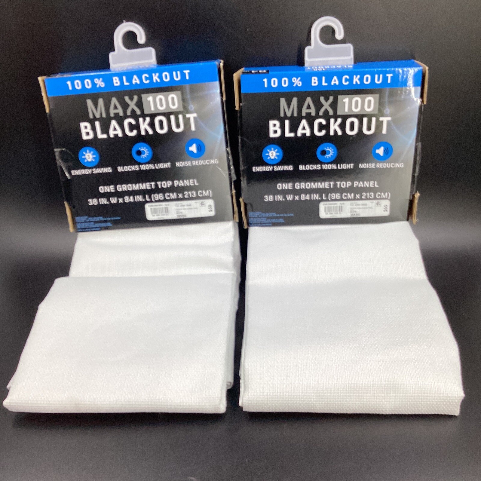 Max 100 Blackout 100% Noise Reducing Grommet Top 2 Panels White 38×84 Org $100