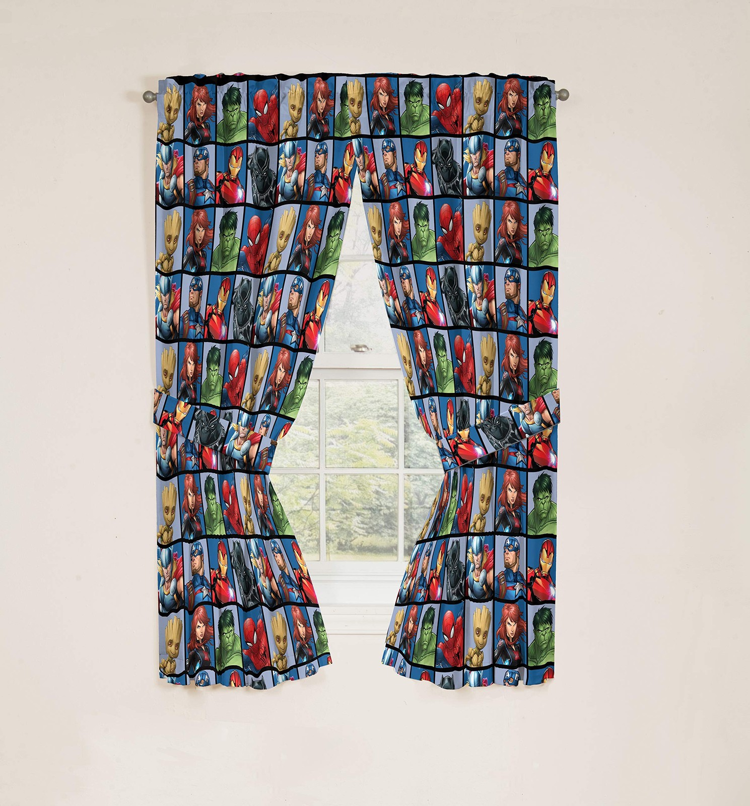 Marvel Avengers Team 63″ inch Drapes 4 Piece Set – Beautiful Room Décor & Eas…