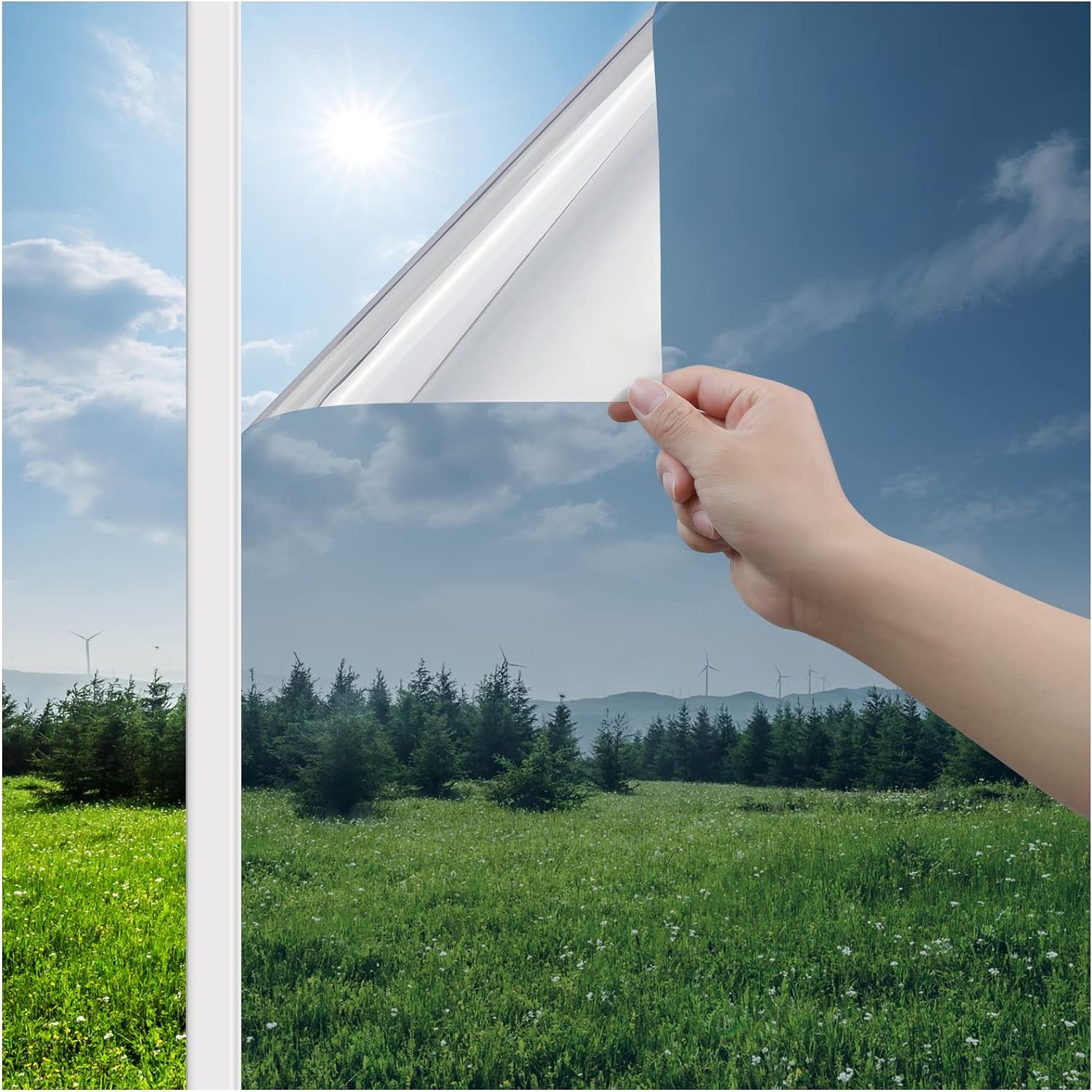 One Way Mirror Tint Window Film Privacy Protect UV Reflective Sun Block For Home