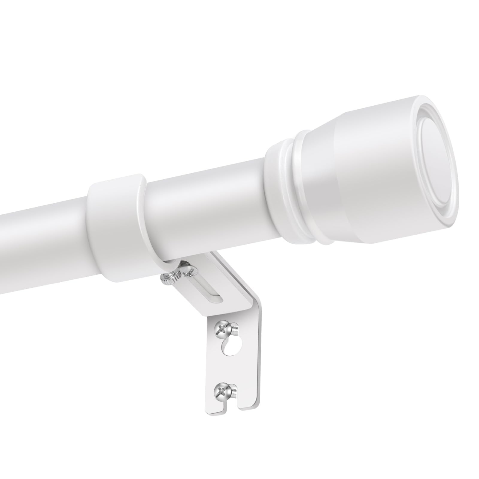 1” Diameter Matte White Curtain Rod Itself is 30-90 Inch 1 Pack
