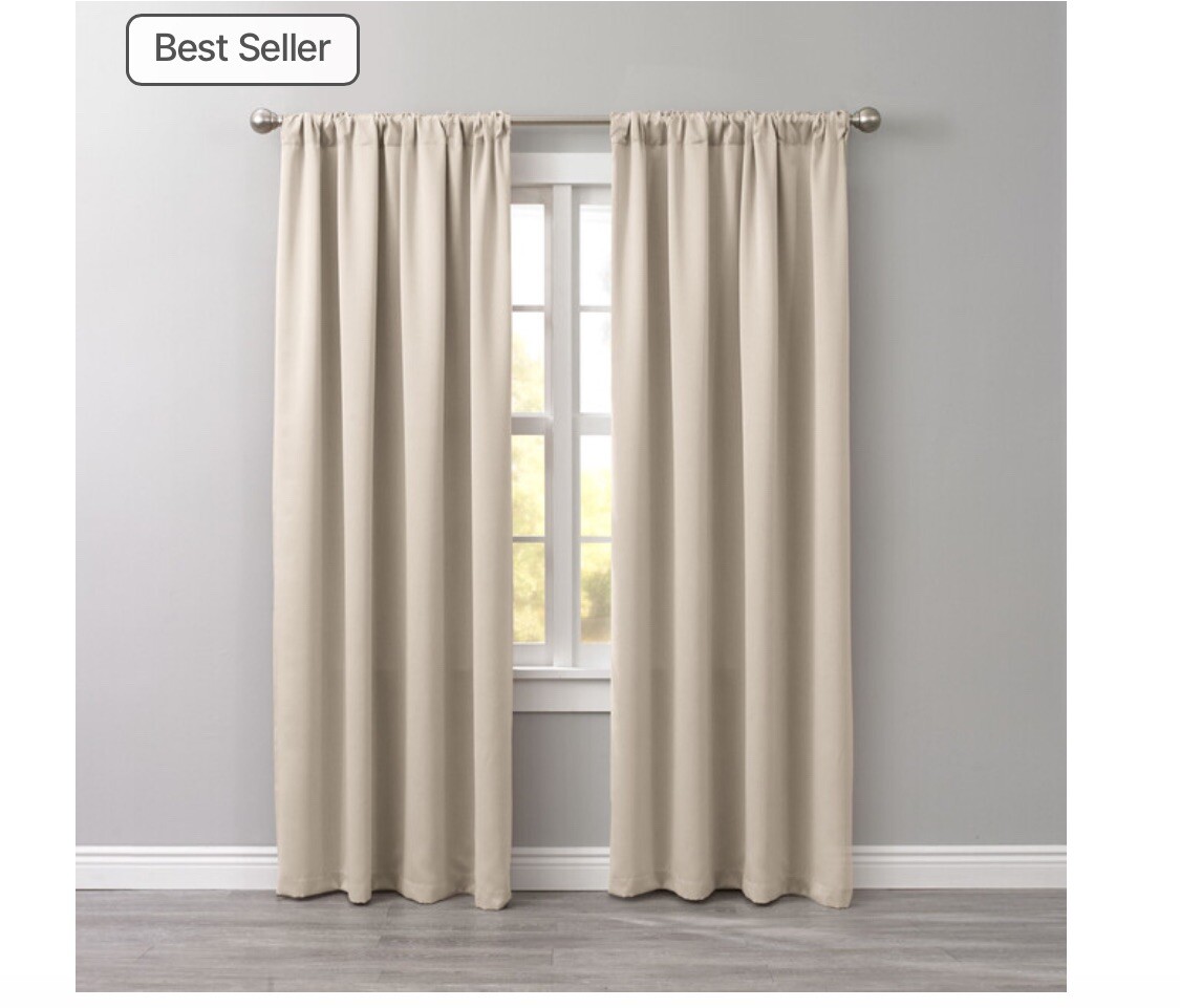 BrylaneHome BH Studio Room Darken Rod-Pocket Panel Taupe 54” x 84” Single panel
