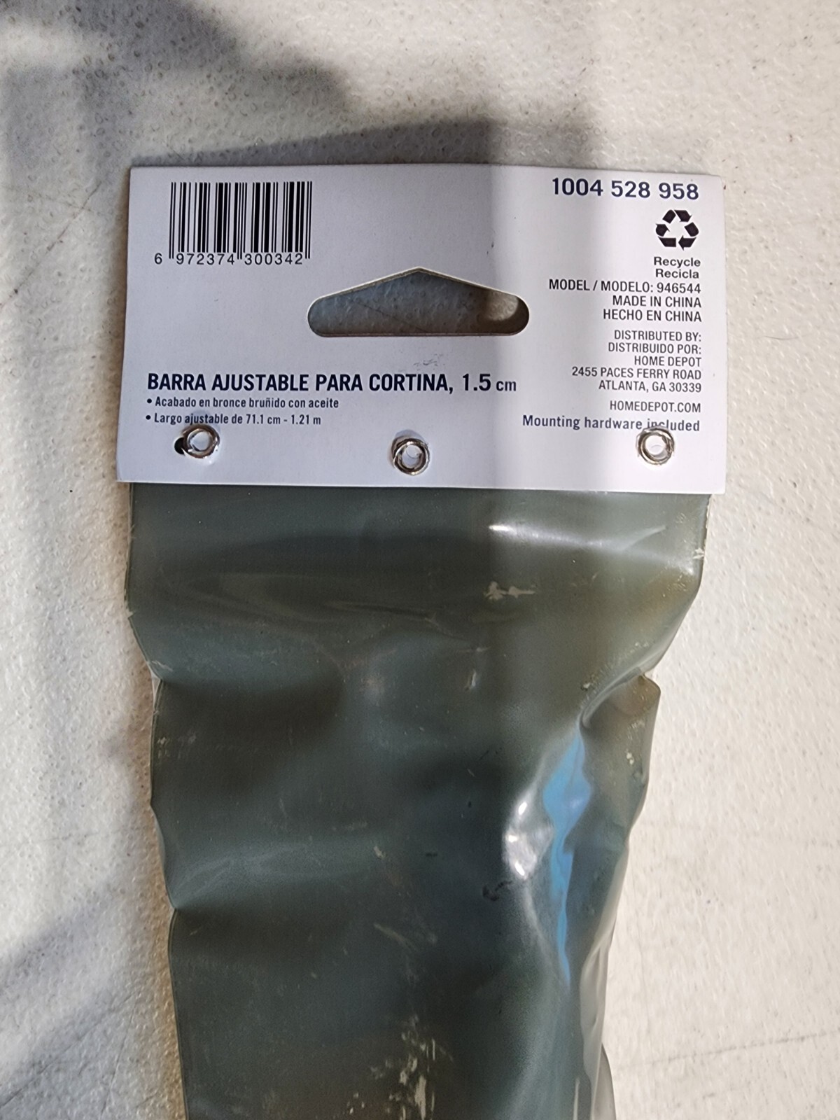 28 in. – 48 in. Single Curtain Rod in Oil Rubbed Bronze
