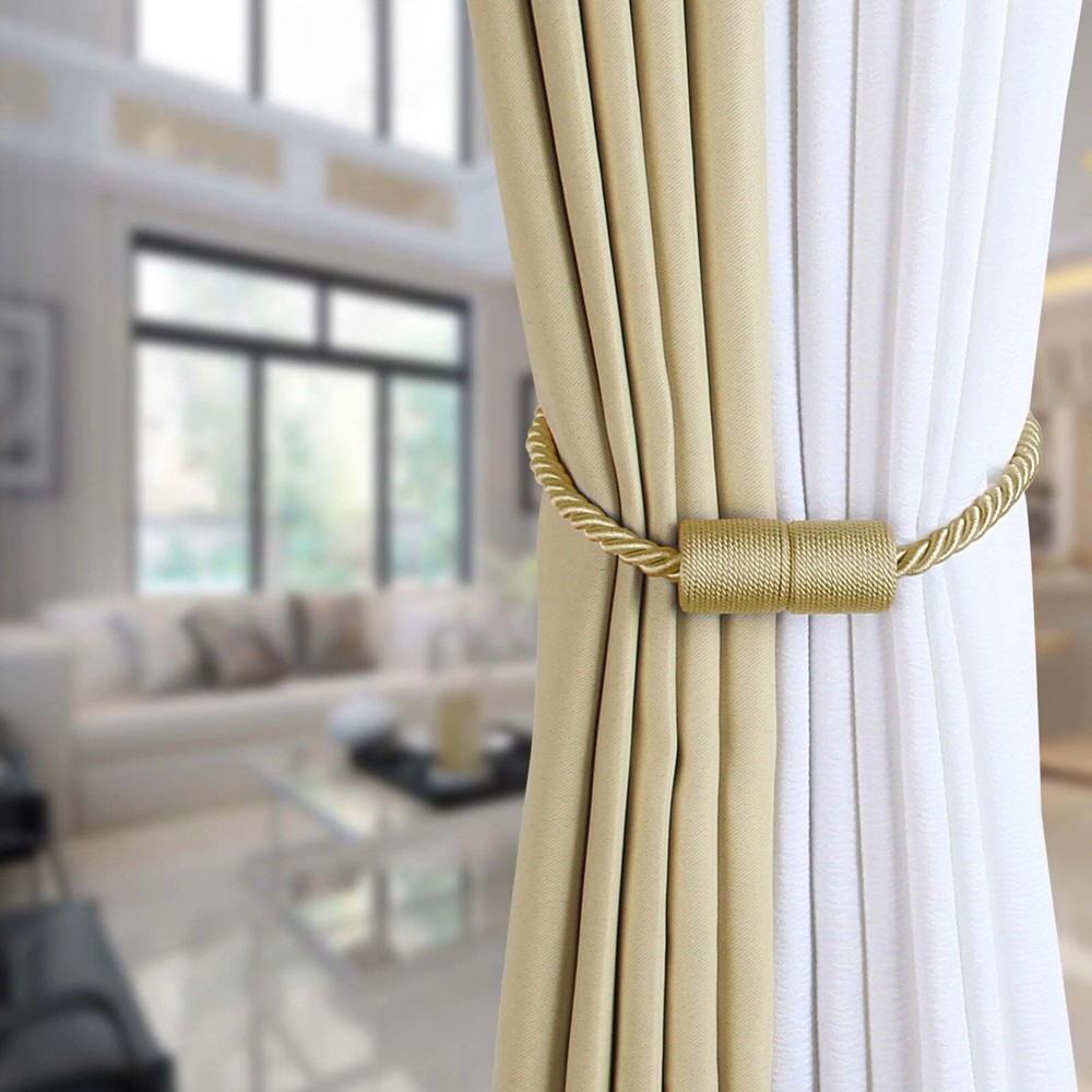 4PCS Curtain Rope Tiebacks Outdoor Elegant Decorative Magnetic Tie Backs Drape