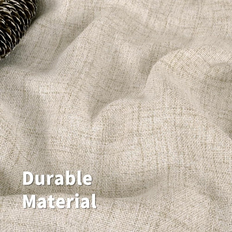 Faux Linen Light Filtering Curtains Panels Adjustable Hanging Privacy Decor US
