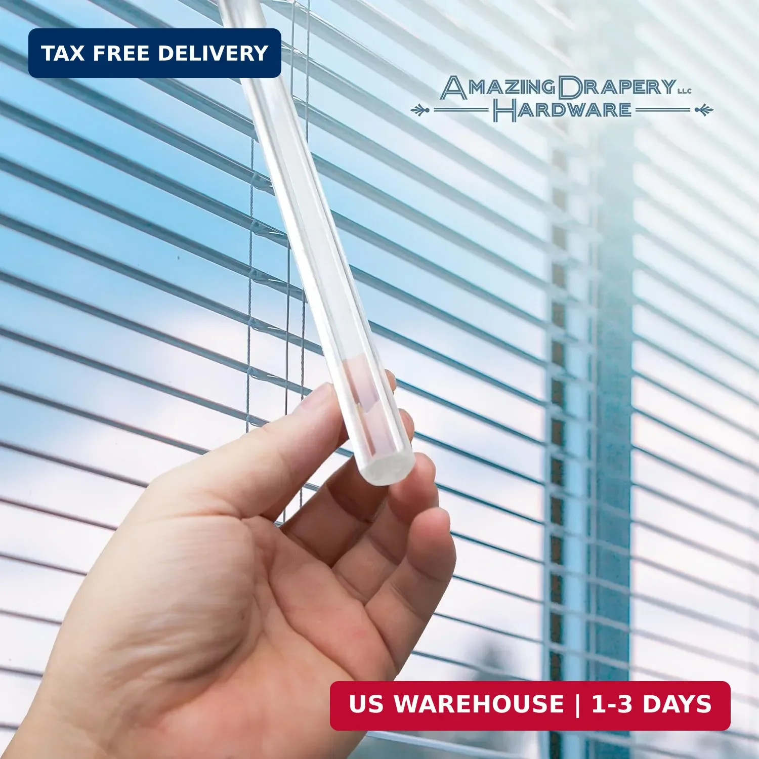 Amazing Drapery Hardware Clear Hexagon Acrylic Drapery Tilt Wand with Built-in T