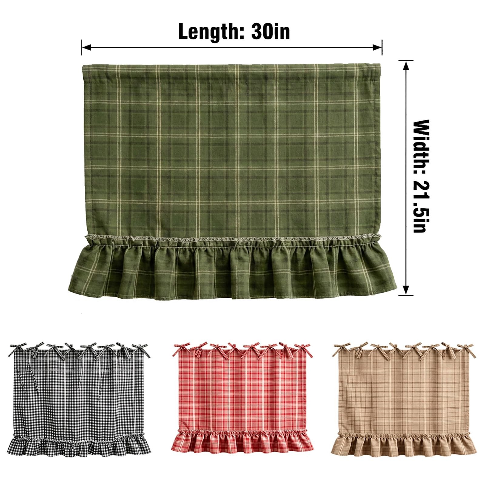 Handmade Farmhouse Oven Skirt Curtain for Kitchen Decor, 30 x 21.5 Inch Polye…