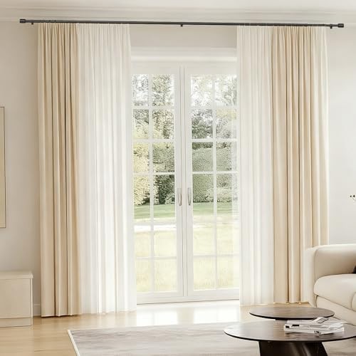 5/8” Diameter Curtain Rods 30-90 Inch, for 30-84 Inch 30-90″/1 Pack Black