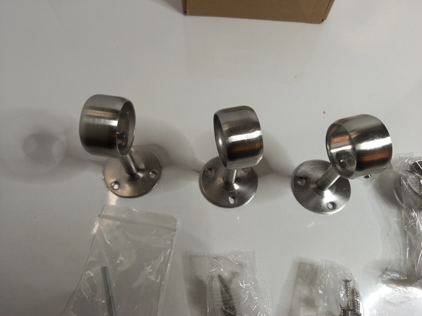 Ceiling Curtain Rod Brackets – 4 Pack Hooks Hangers 1 1/4-Inch Drape Poles
