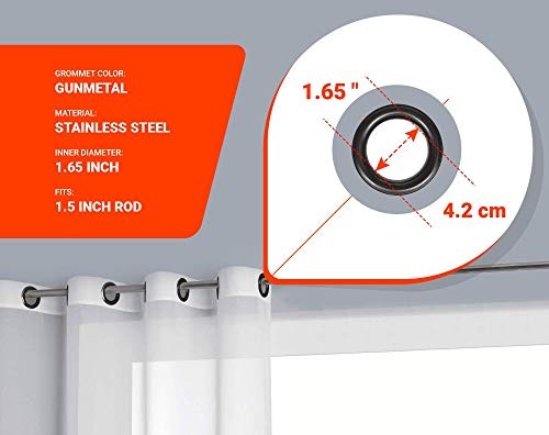 Window Scarf Curtain. Extra Long Window 54″W x 288″L (Pack of 1) White
