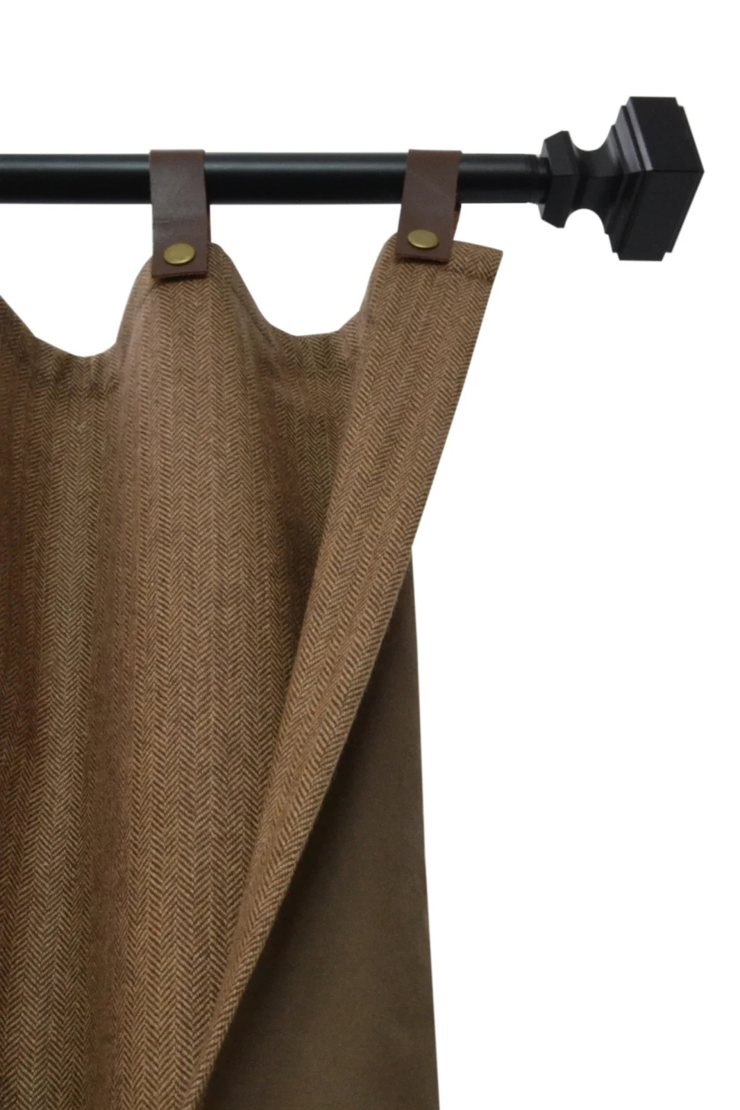 50″ × 96″ Navy Blue Herringbone Wool Curtain Panel | SPF 50+ UV Protection