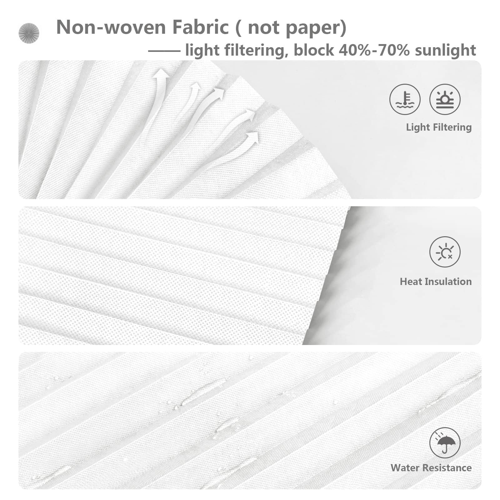 Window Blinds Cordless No Drill Cut to Size Clip 24″W x 59″H, White – 1 Pack