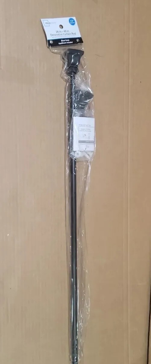 Mainstays 28-48 In. Twain Adjustable Petite Cafe Curtain Rod, 1/2 In. Diameter