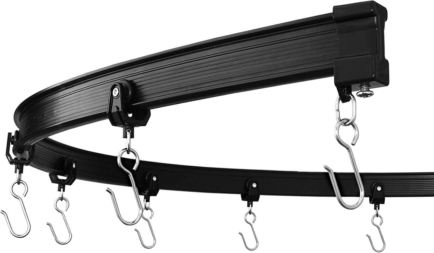 20 Ft Black Flexible Ceiling Curtain Track System for Room Dividers