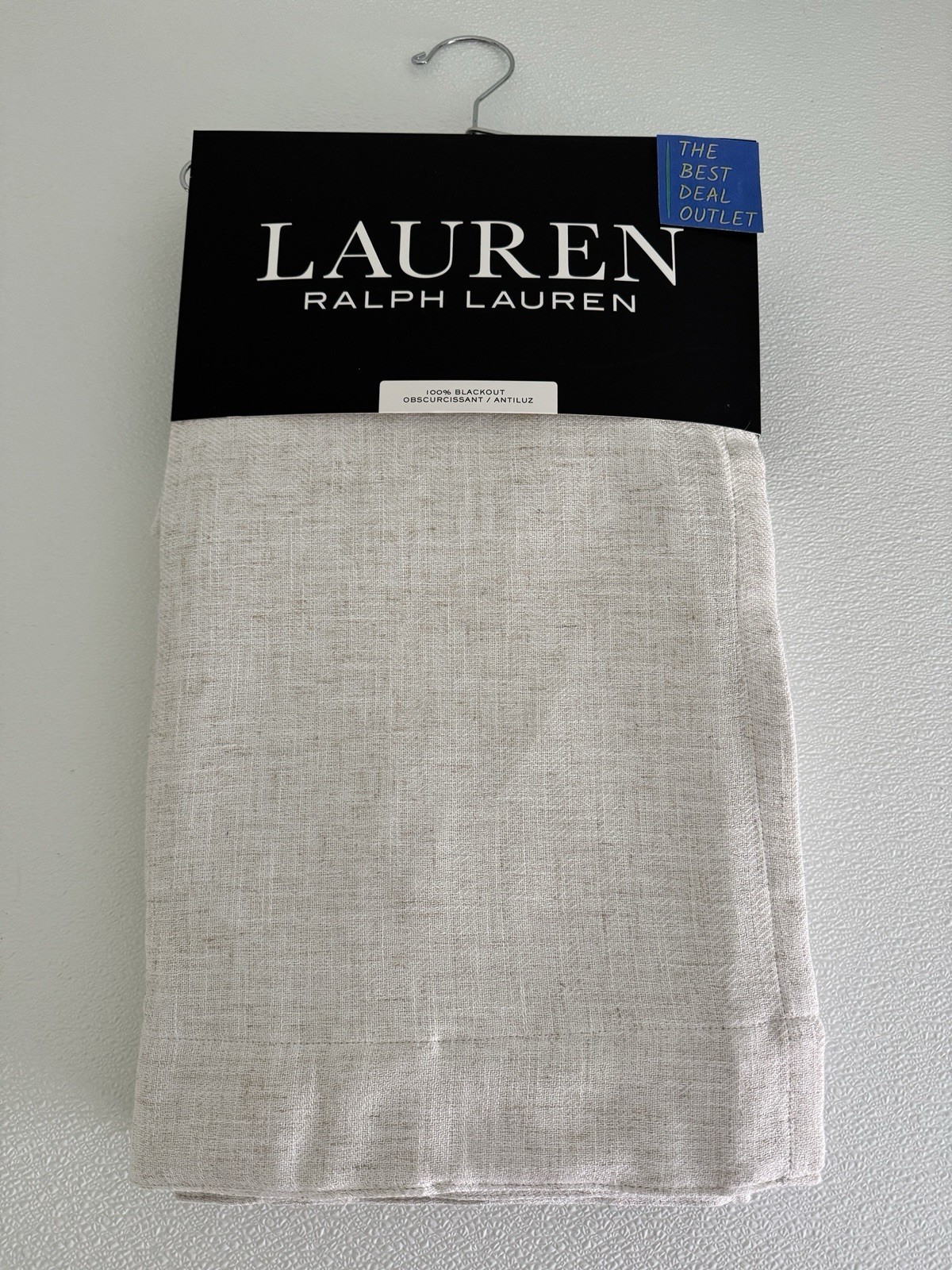 Ralph Lauren Window Curtains Blackout 2 Panel 52 x 108 Linen Natural Herringbone
