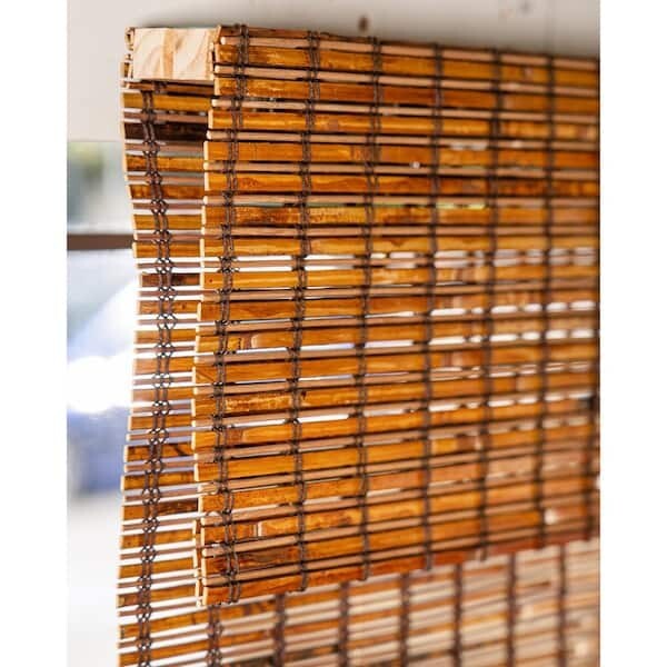 Chicology Cordless Light Filter Natural Woven Bamboo Roman Shade – Brown Beaver