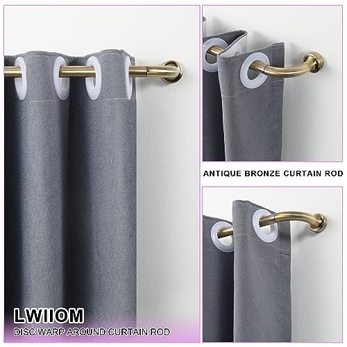 Disc Curtain Rods, 28-48 Inches Window Curtain 28-48-inch Antique Bronze