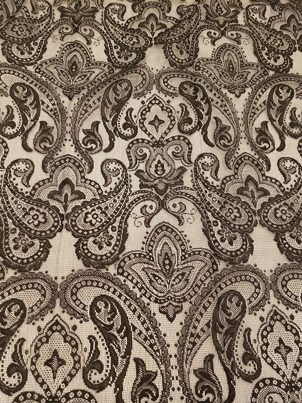 1PC Paisley Madrid Scalloped Lace Panel Curtain Attached Valance 56×84 Halloween