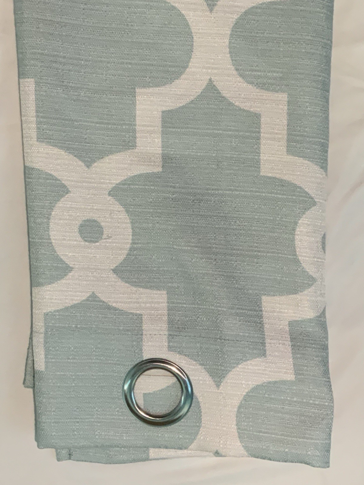 Polyester Curtain Valance Art Deco Style, Shades of Blue And White, 62×15 1/2