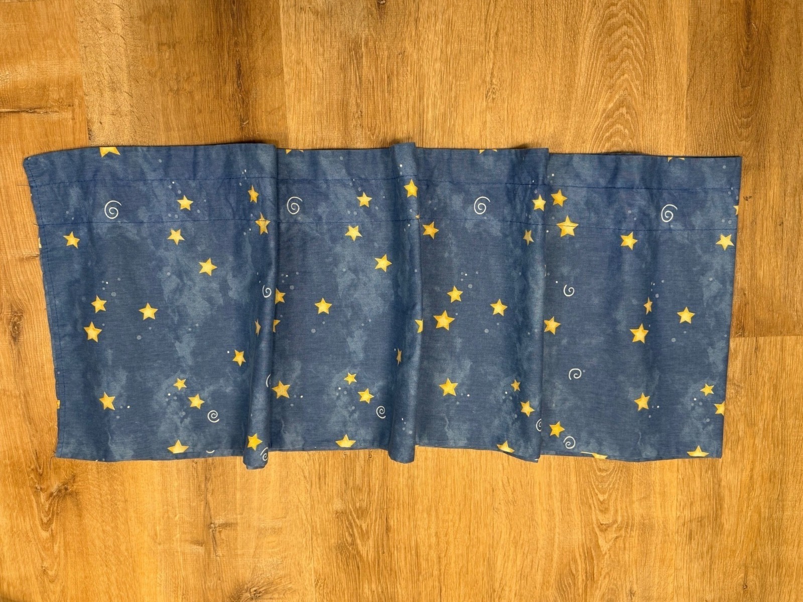 Vintage 90s Kids Line Celestial Moon Stars Curtain Valance Blue Bedroom Window