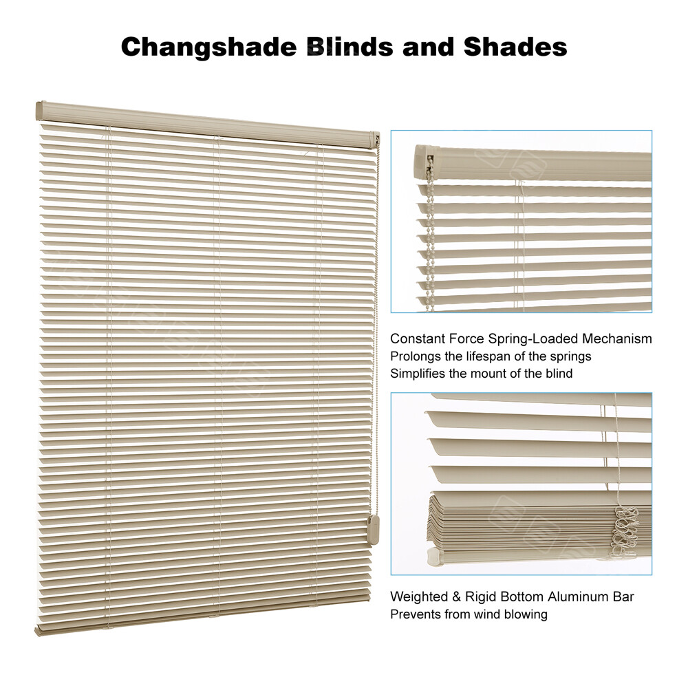 Changshade 1inch Window Shades CUSTOM SIZE Blackout Corded Horizontal Blinds