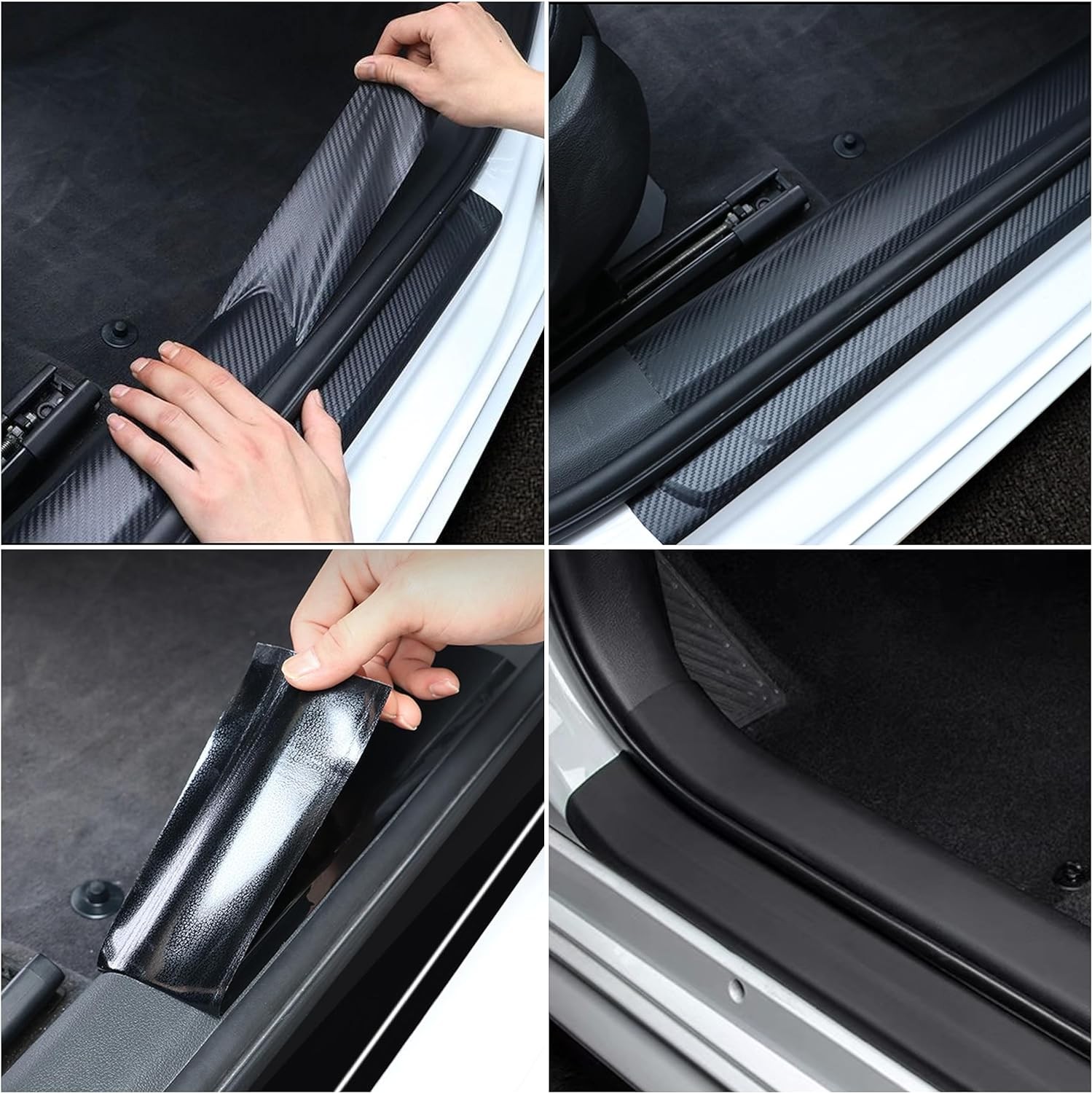 4IN X 30FT Gloss Black Vinyl Wrap for Chrome Delete Window Trim Car Door Sill Pr