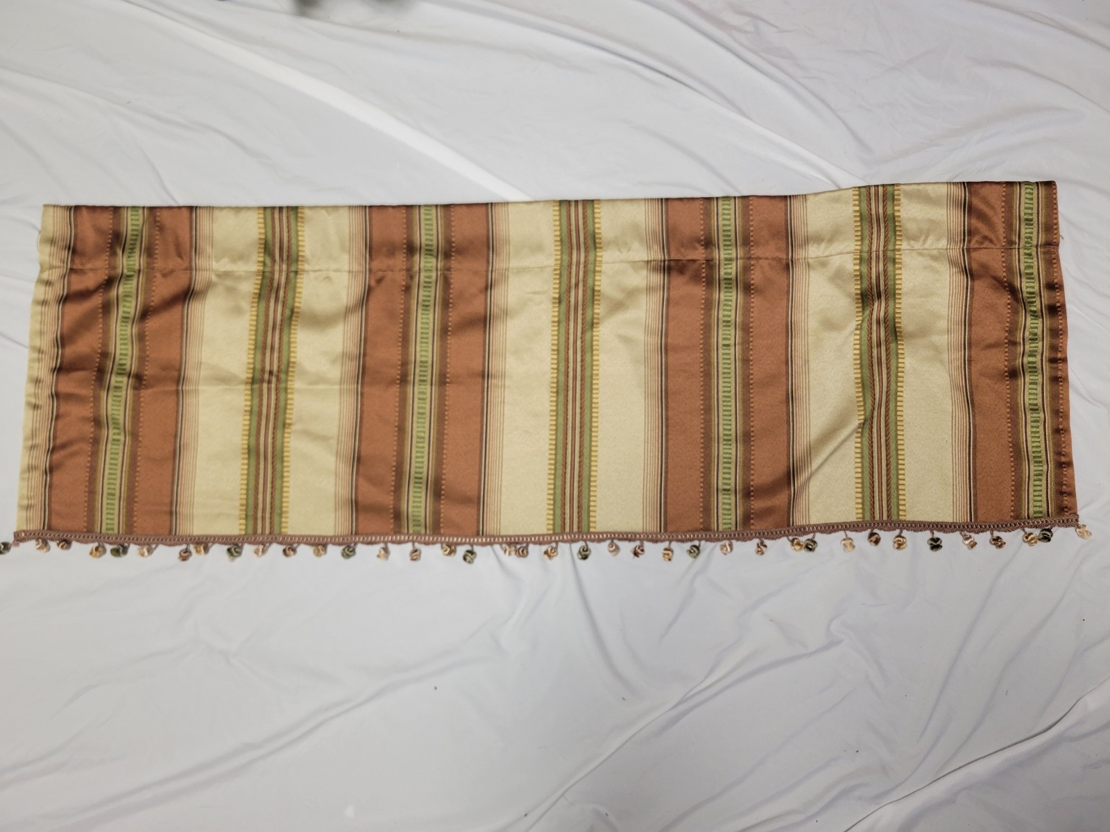 Vtg Springs Global Window Valance 50″ X 17″ Rust Gold Green Stripe