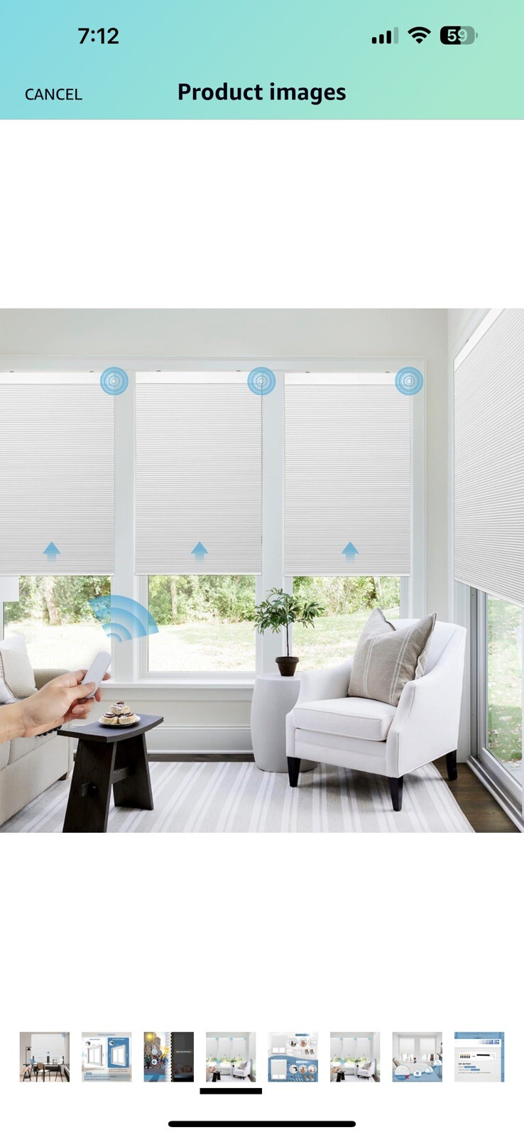 Grandekor Motorized Cellular Shade with Remote Motorized Blinds 100% 35×64