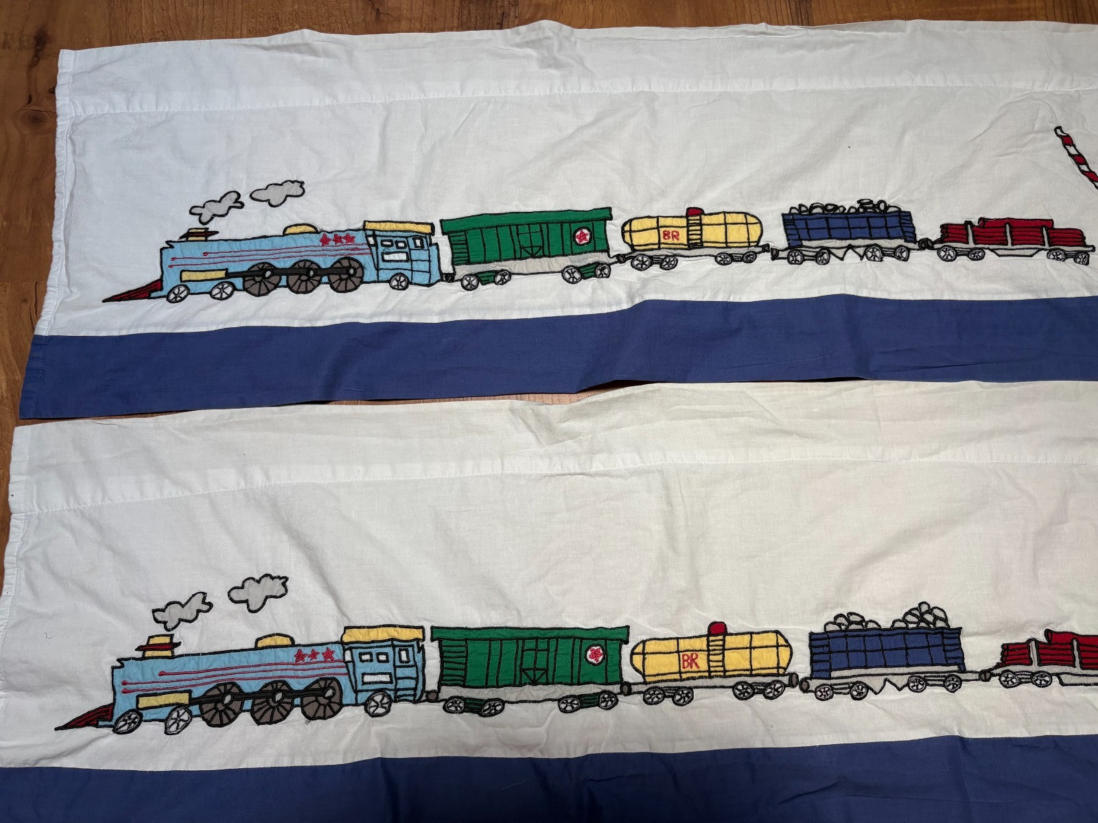 The Company Store Train Valances(Set of 2) for bedroom-measure app. 42×14 inches