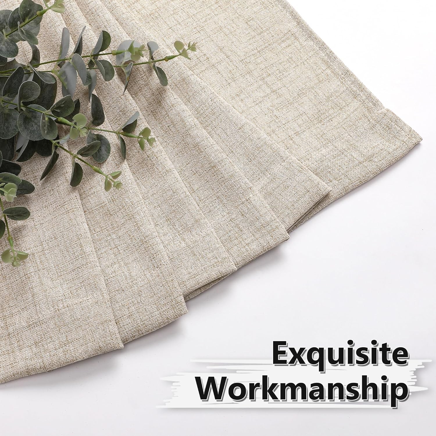Short Linen Tier Curtains Rod Pocket Semi Sheer Half Kitchen Curtain