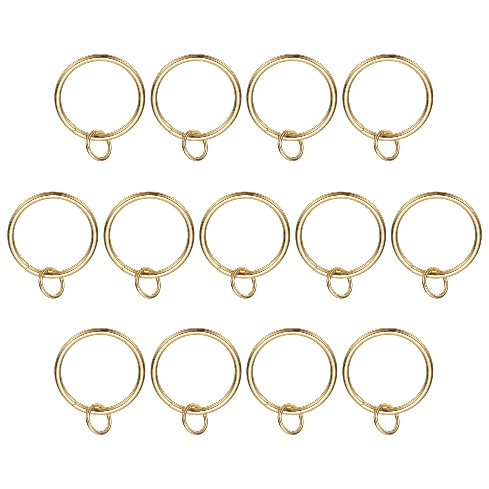 14 Pcs Curtain Rings with Eyelets, 1.5″ Glide Smoothly Metal Drapery Ring Fit…