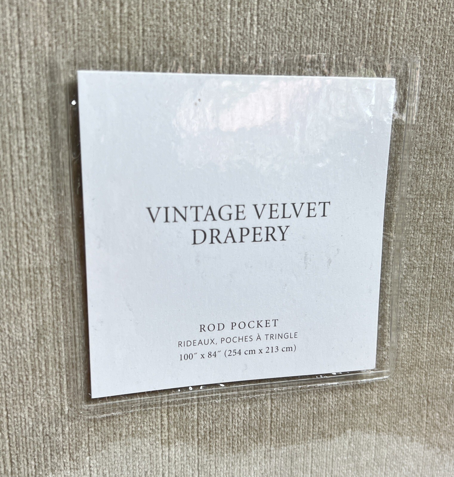 Restoration Hardware Vintage Velvet Drapery RP 100″W x 84″L Oatmeal NEW $549