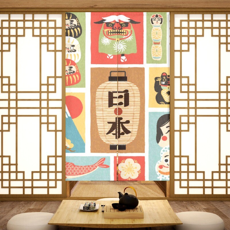 Japanese Noren Door Curtain Tapestry Room Divider Doorway Banner Hanging Drape