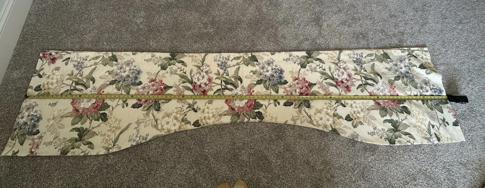 Vintage Custom Made Lined Window Floral Short Valance Curtain 109 by 24