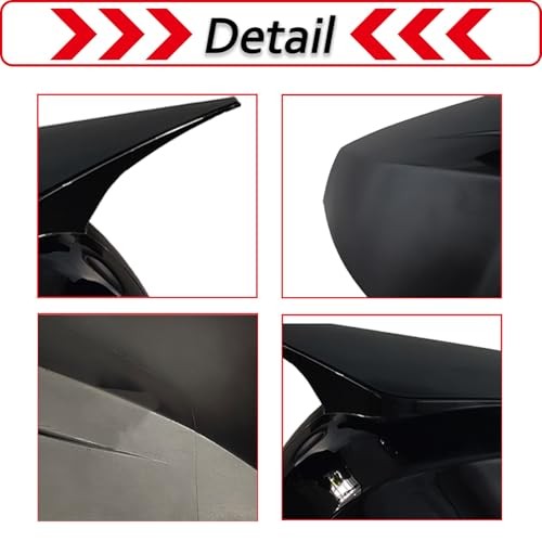 Gloss Black Side Mirror Caps for Accessories, Horn Style Driver & Passenger