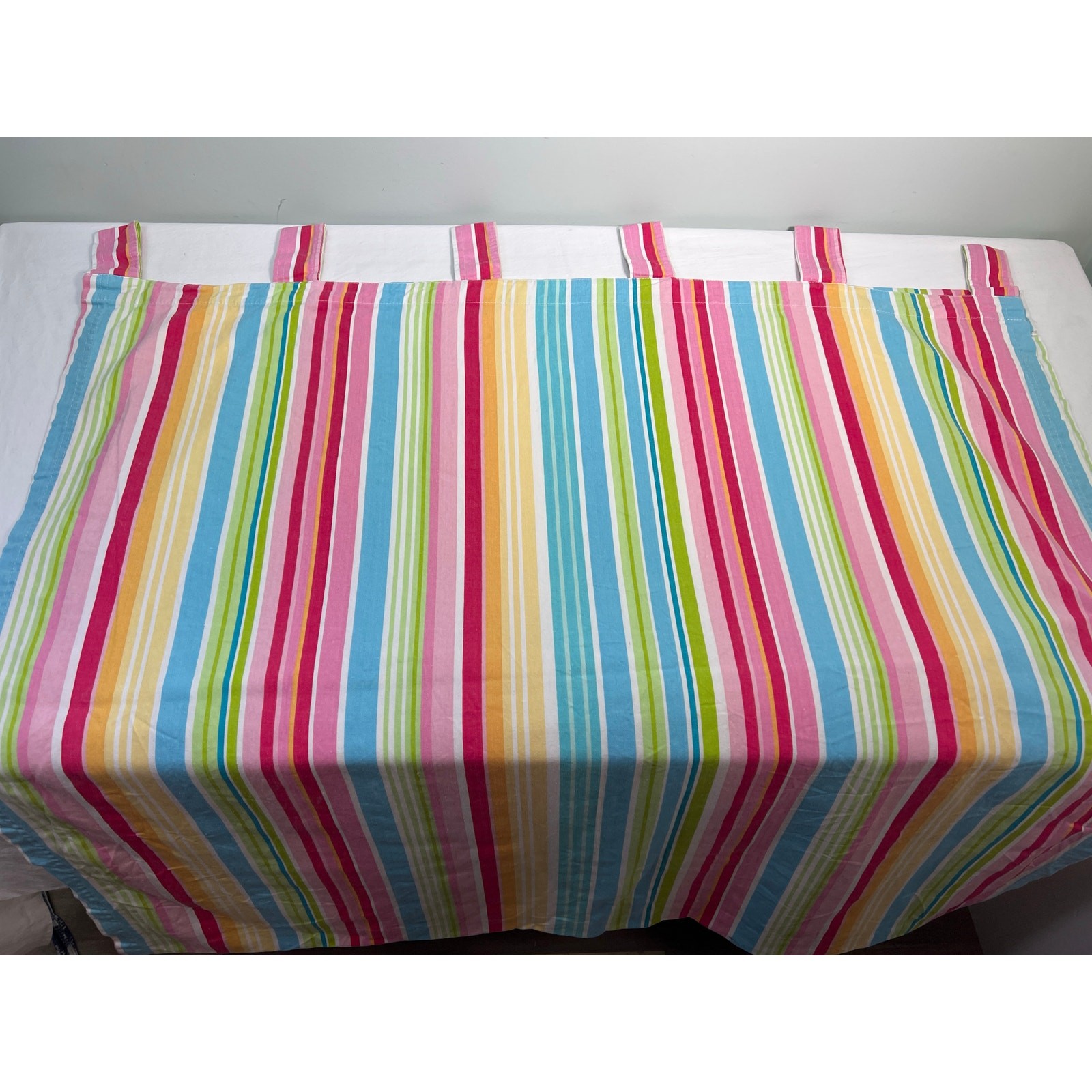 Your Zone Tab Curtains 4 Panels 39×78″ Multicolor Stripe Cotton Boho Fiesta