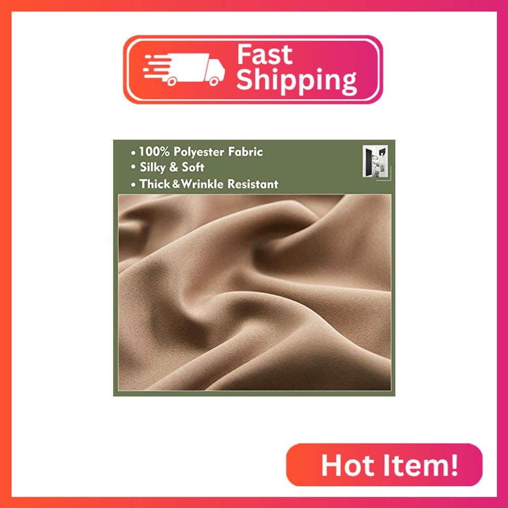 PI Blackout Curtain Panels,Thermal Insulated Energy Saving Grommet Window Treatm