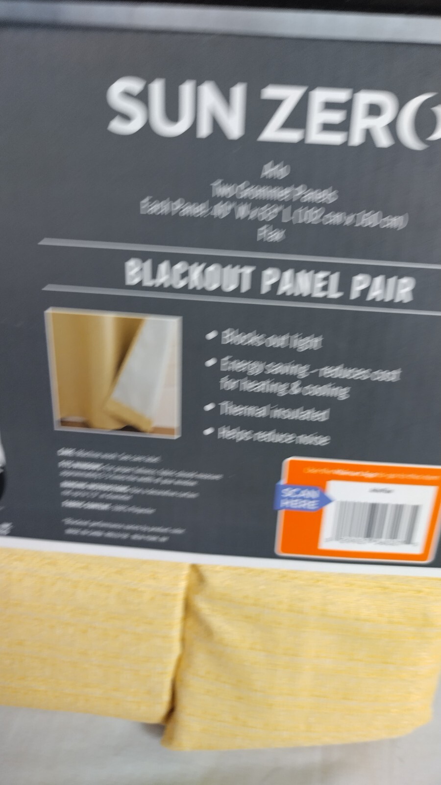 Sun Zero Arlo Textured BLACKOUT Sunflower Curtains Panel 2 pack 40” W x 63” L