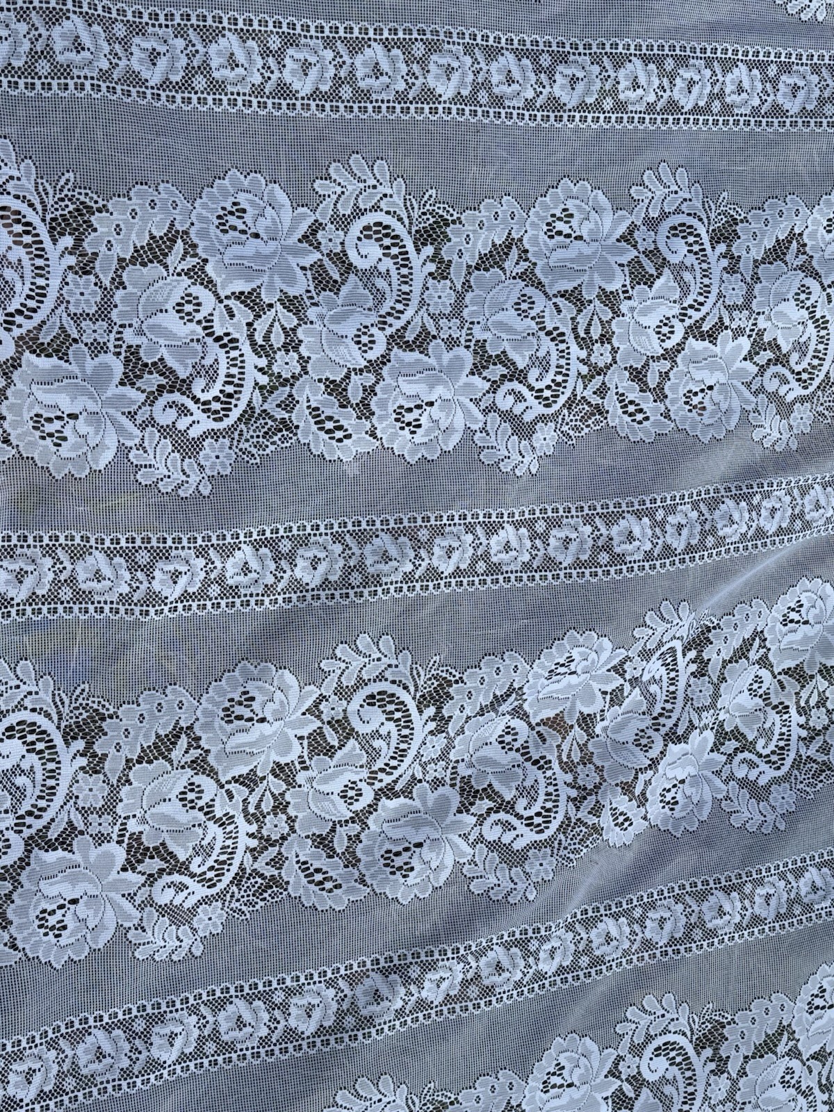 Curtain Lace Panel White Floral Polyester 1″ Pocket Rod 60″ Wide x 82″ Length