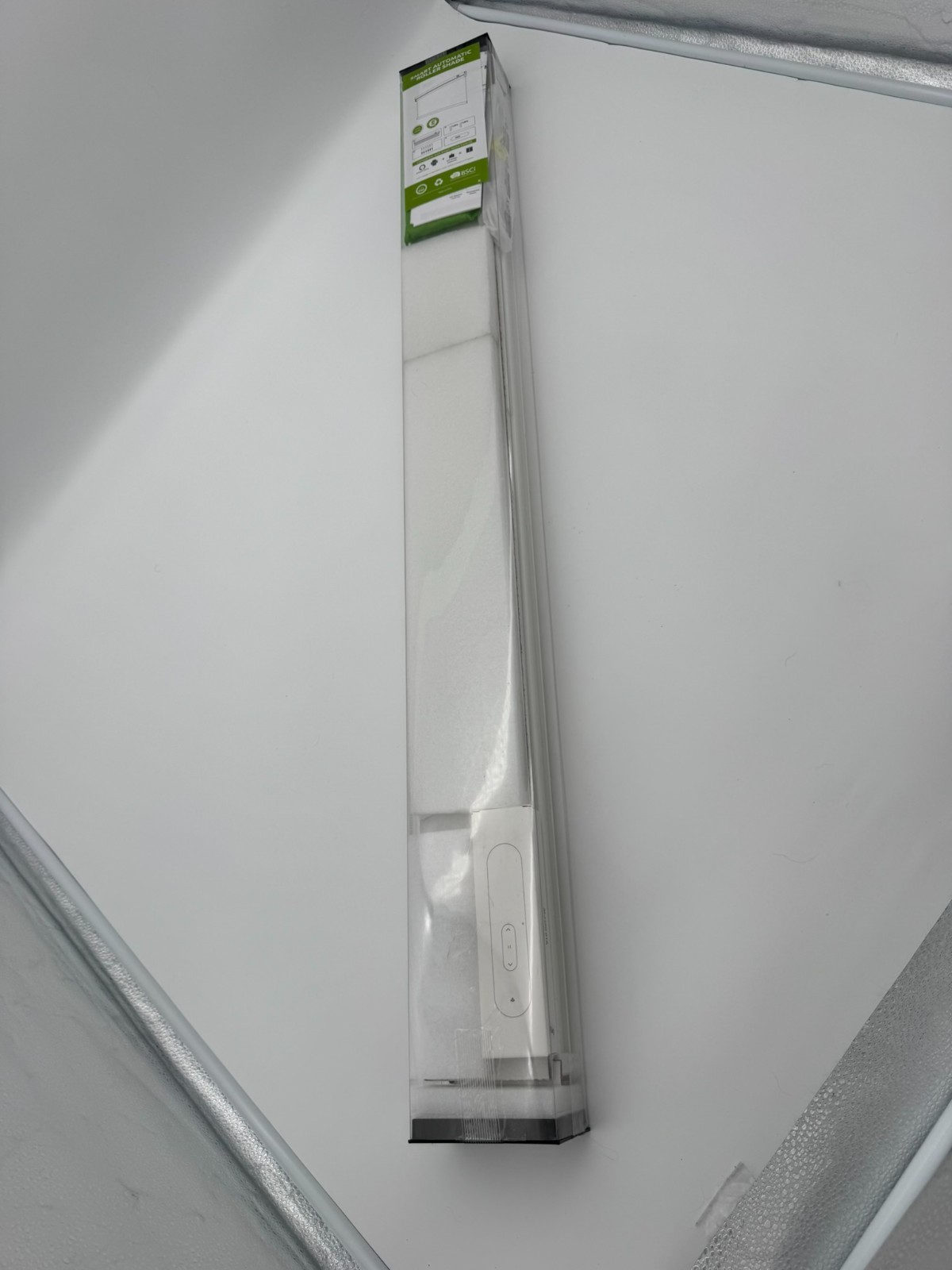 Motorized Smart Blackout Roller Blind Solar Panel Remote Alexa 36×72 White
