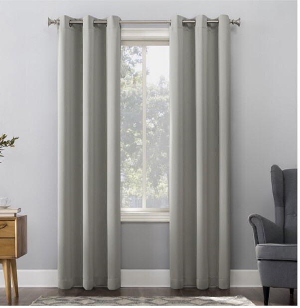 Sun Zero Nolan Energy Efficient Blackout Grommet Single Curtain Panel,40″ X 63″,