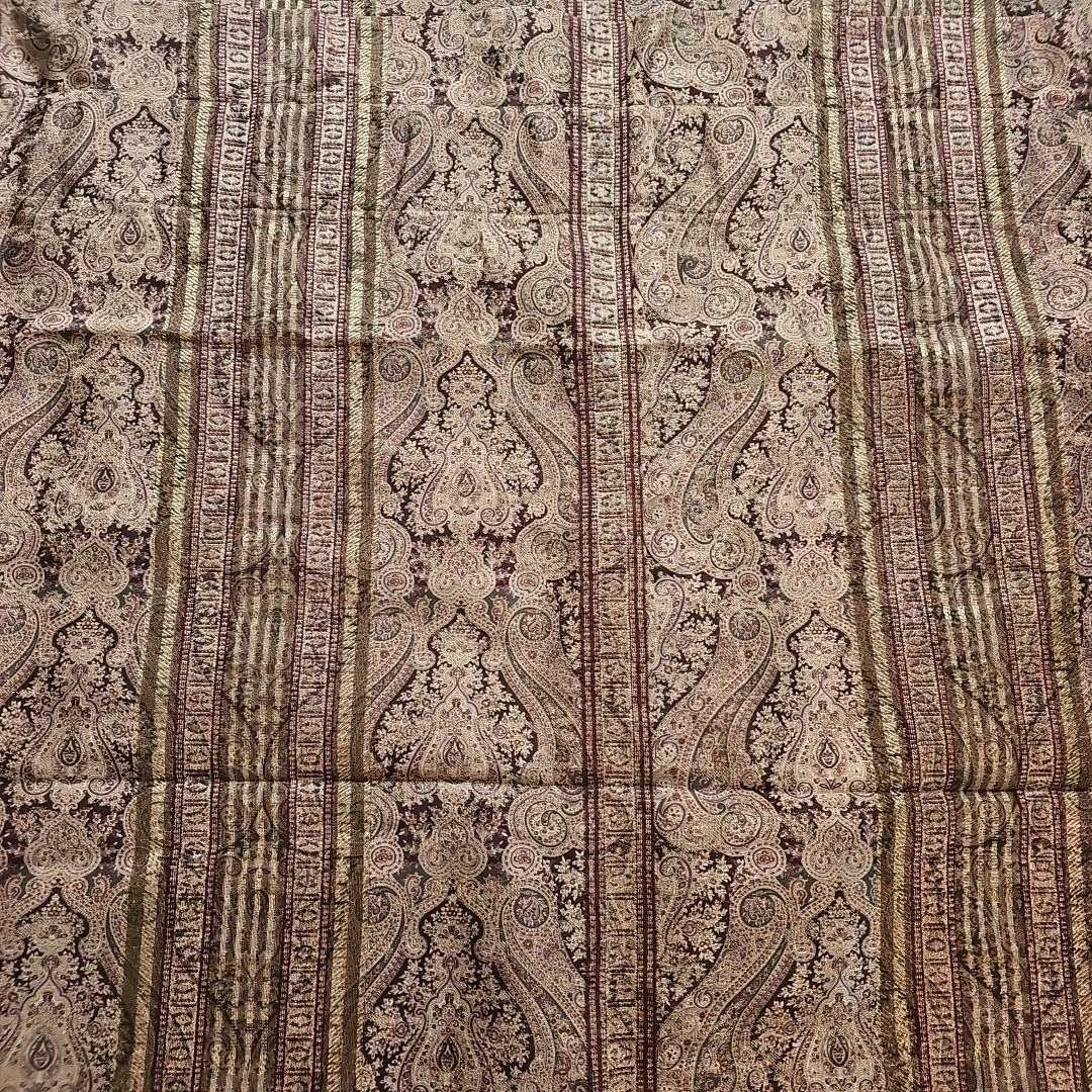 2 Croscill Tangier Paisley Damask Curtain Panels Gold Brown Lined 40×86 Weighted